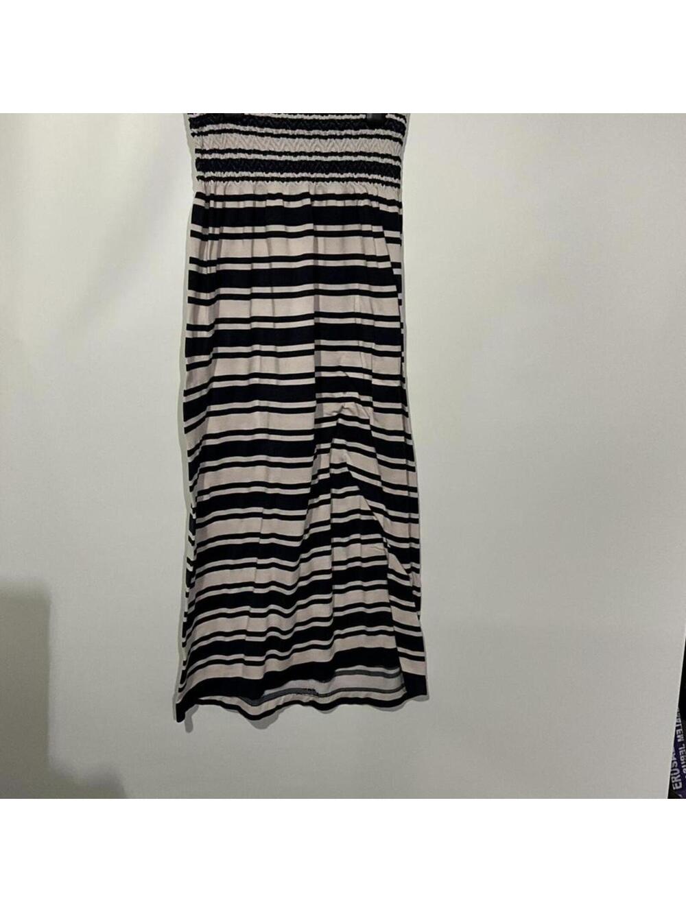SOHO LADY Black and White Striped Maxi Dress Size Small